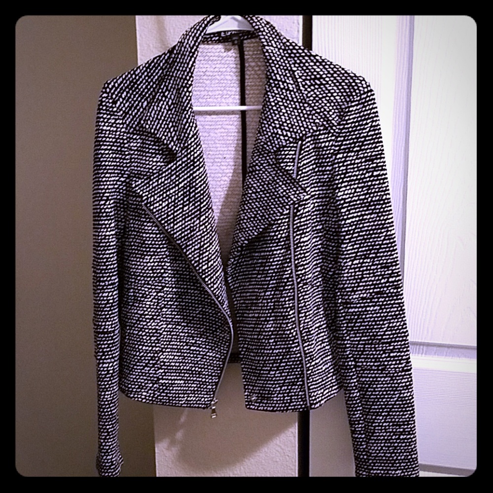 Express black and white jacket